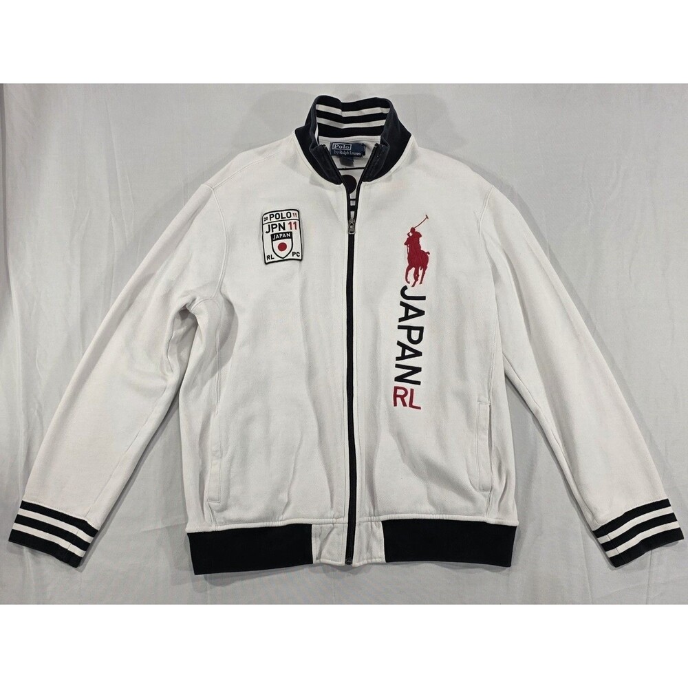 Polo Ralph Lauren Men's Japan Flag Big Pony Track Jacket XXL Streetwear Y2K RARE